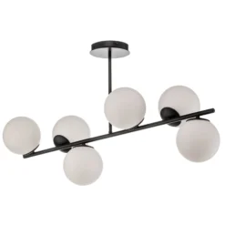 Deckenlampe Kabo,1 Arm, schwarz, sechsflammig