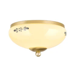 Deckenlampe Landhaus Messing creme blau Ø 21cm