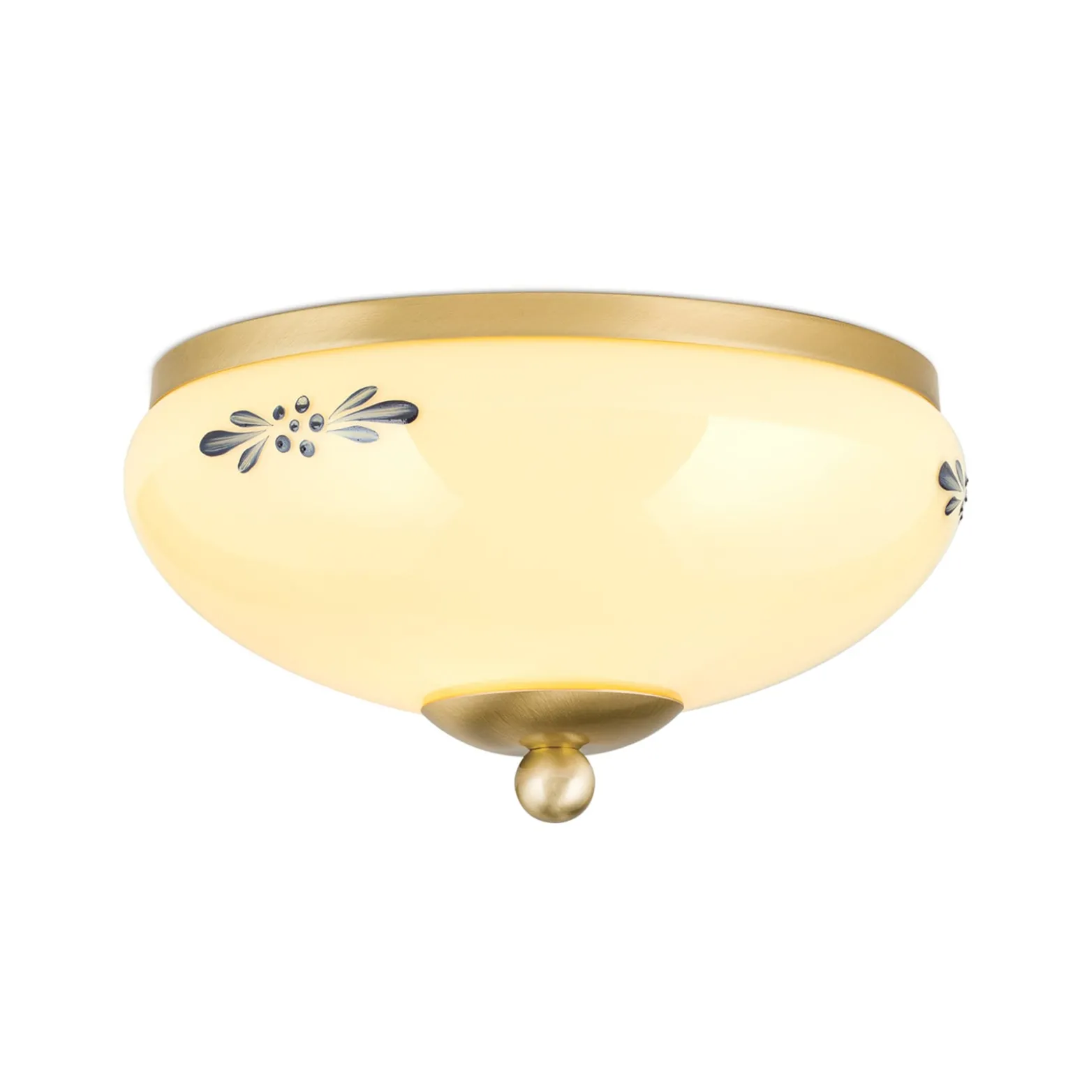 Deckenlampe Landhaus Messing creme blau Ø 21cm