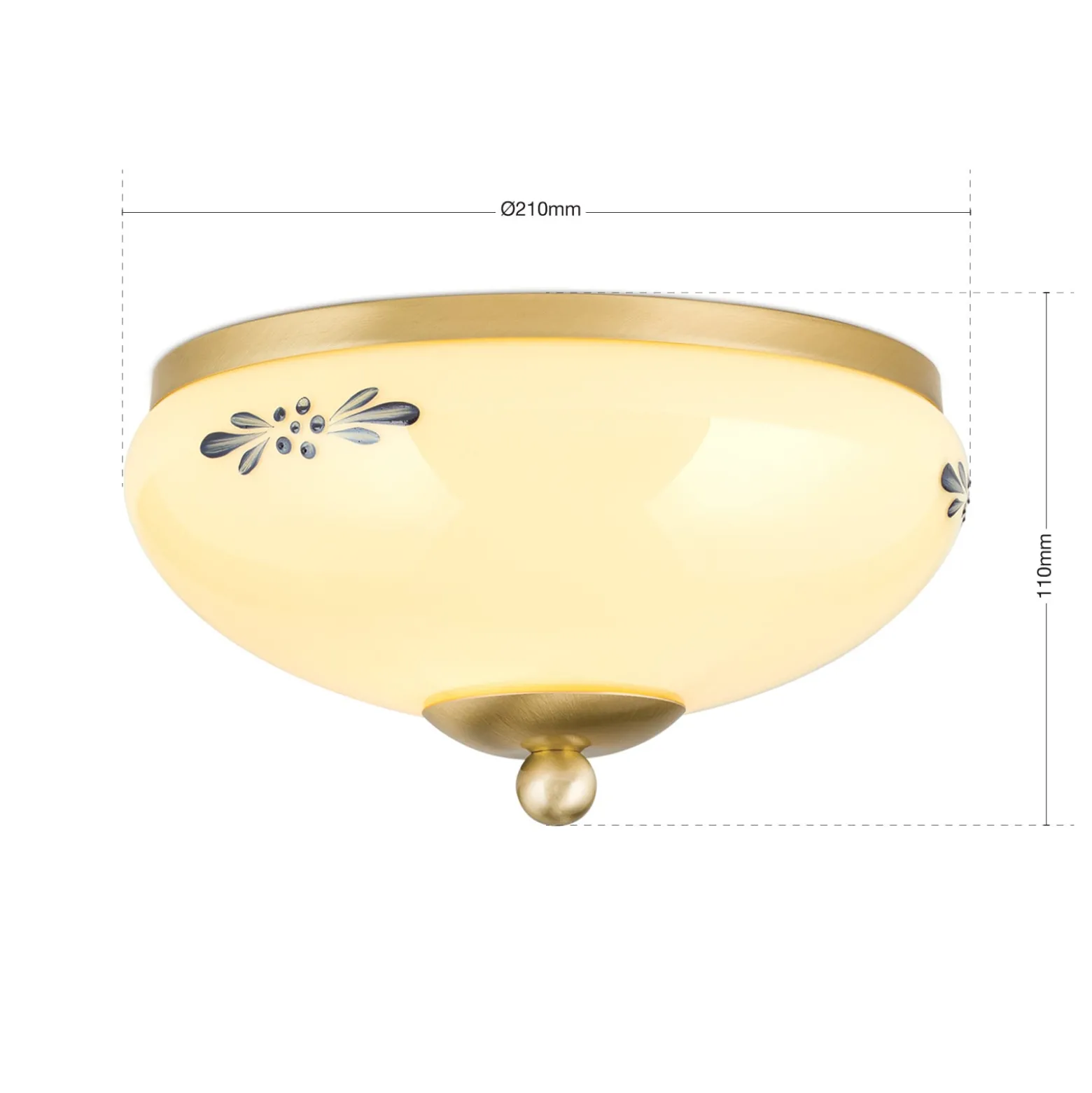 Deckenlampe Landhaus Messing creme blau Ø 21cm