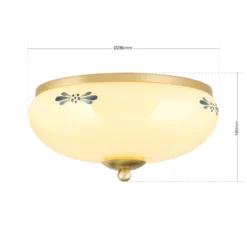 Deckenlampe Landhaus Messing creme blau Ø 28cm