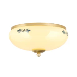 Deckenlampe Landhaus Messing creme blau Ø 28cm