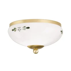 Deckenlampe Landhaus Messing opal grün Ø 21 cm