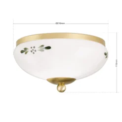 Deckenlampe Landhaus Messing opal grün Ø 21 cm