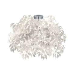 Deckenlampe Leavy, chrom/weiß, Ø 70 cm, Kunststoff