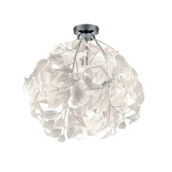 Deckenlampe Leavy, Ø 38 cm, chrom/weiß, Kunststoff