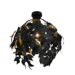 Deckenlampe Leavy, Ø 38 cm, schwarz/gold, Kunststoff