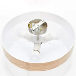 Deckenlampe Libba mit Dekor in Holzoptik