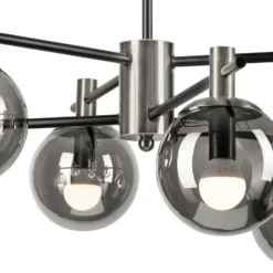 Deckenlampe Lilou, Ø 53cm, rauchgrau, Glas/Metall, 6-flg.