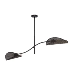 Deckenlampe Lotus, schwarz/gold, 2-flammig