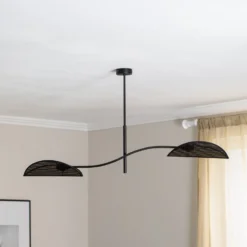 Deckenlampe Lotus, schwarz/gold, 2-flammig