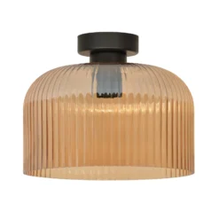Deckenlampe Luigi bernsteinfarben/schwarz, Ø 25 cm, Glas