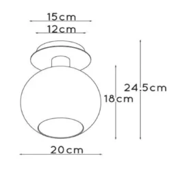 Deckenlampe Marius, Glasschirm, schwarz, 1-flammig