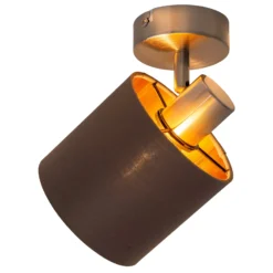 Deckenlampe Maron einflammig Textil, braun/gold