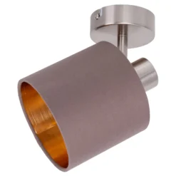 Deckenlampe Maron einflammig Textil, braun/gold