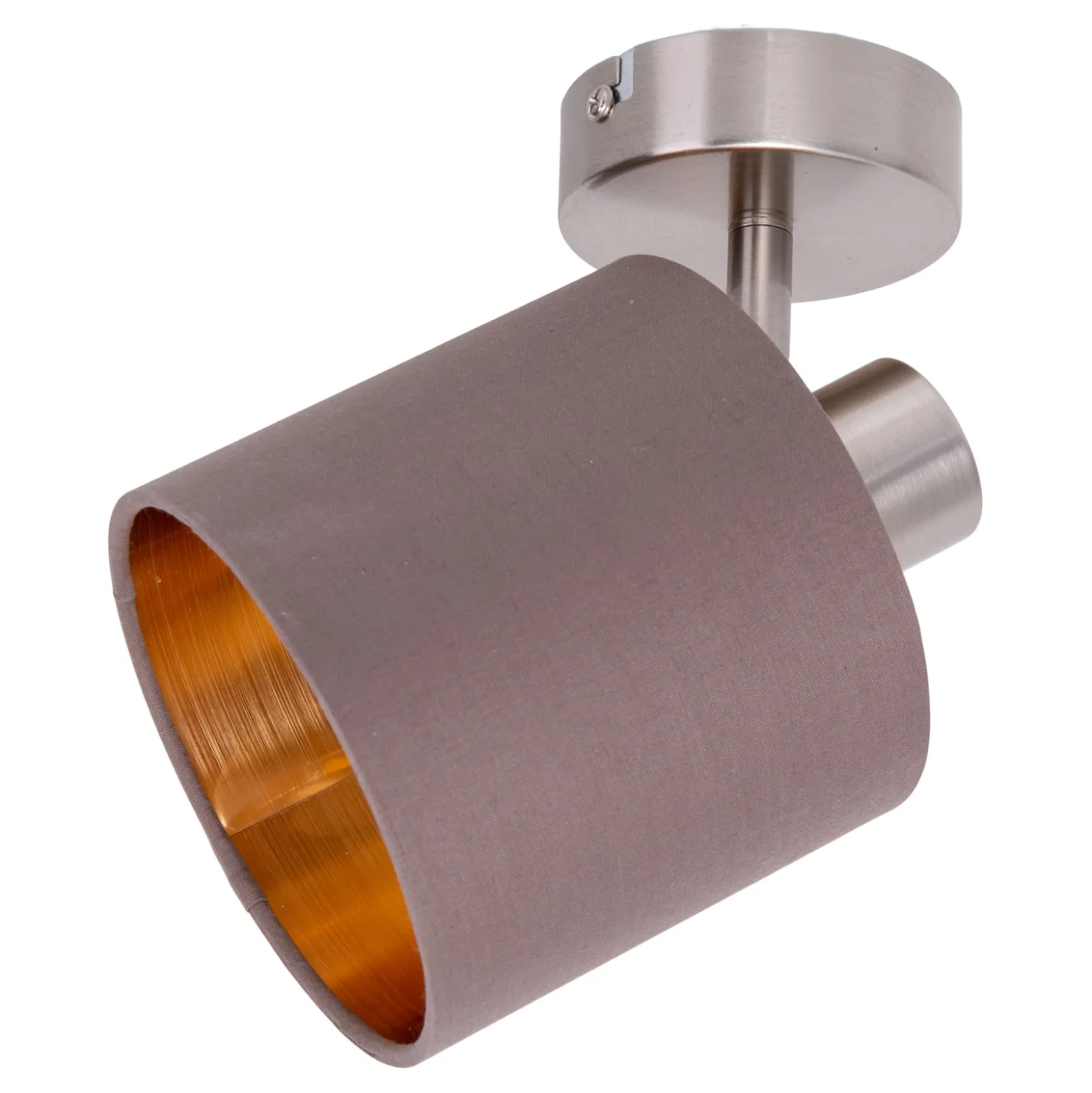 Deckenlampe Maron einflammig Textil, braun/gold