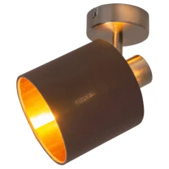 Deckenlampe Maron einflammig Textil, braun/gold