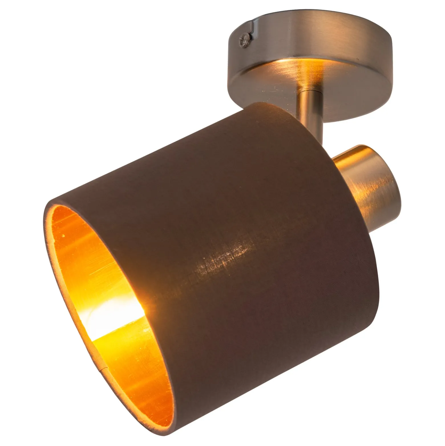 Deckenlampe Maron einflammig Textil, braun/gold