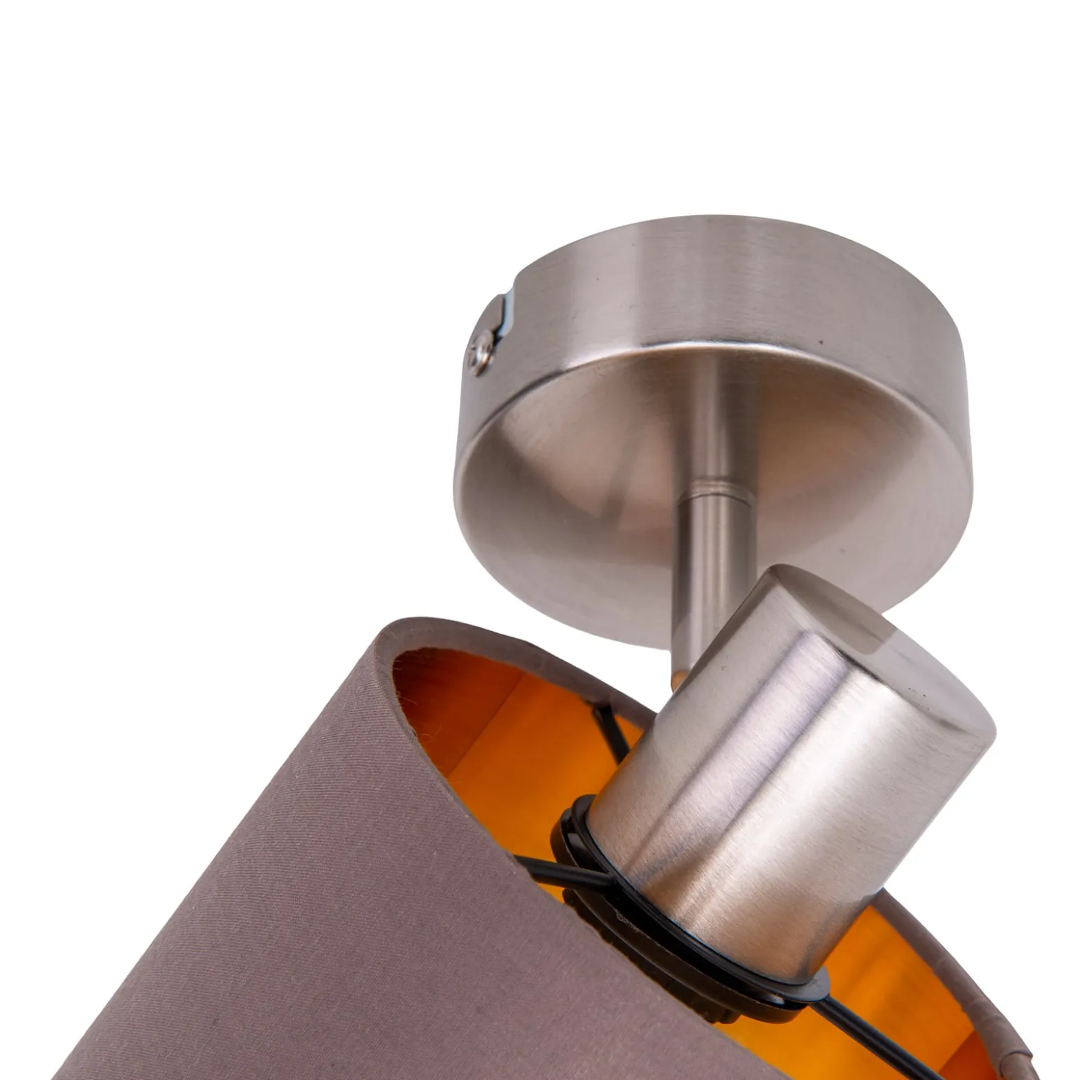 Deckenlampe Maron einflammig Textil, braun/gold