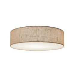 Deckenlampe Marshall, braun, Ø 50 cm, Metall, Rattan