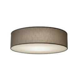 Deckenlampe Marshall, grau, Ø 50 cm, Metall/Rattan
