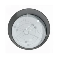 Deckenlampe Marshall, grau, Ø 50 cm, Metall/Rattan