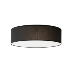 Deckenlampe Marshall, schwarz, Ø 50 cm, Metall/Rattan