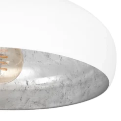 Deckenlampe Mogano aus Metall, Ø40cm, weiß
