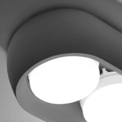 Deckenlampe Mysia, 2-flammig, 20 cm, quarzgrau, Gips, GX53