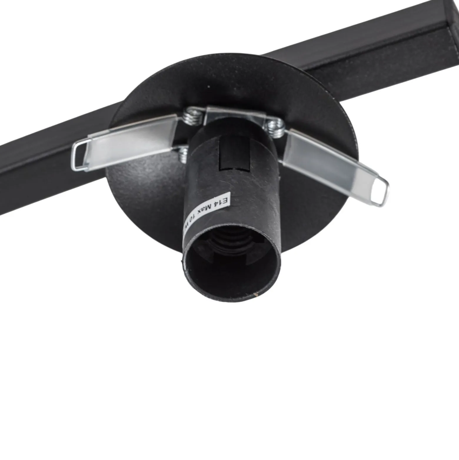 Deckenlampe Opus, Länge 60 cm, rauchgrau/schwarz, 2-flg.