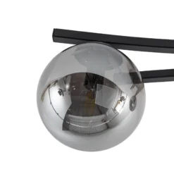 Deckenlampe Opus, Länge 60 cm, rauchgrau/schwarz, 2-flg.