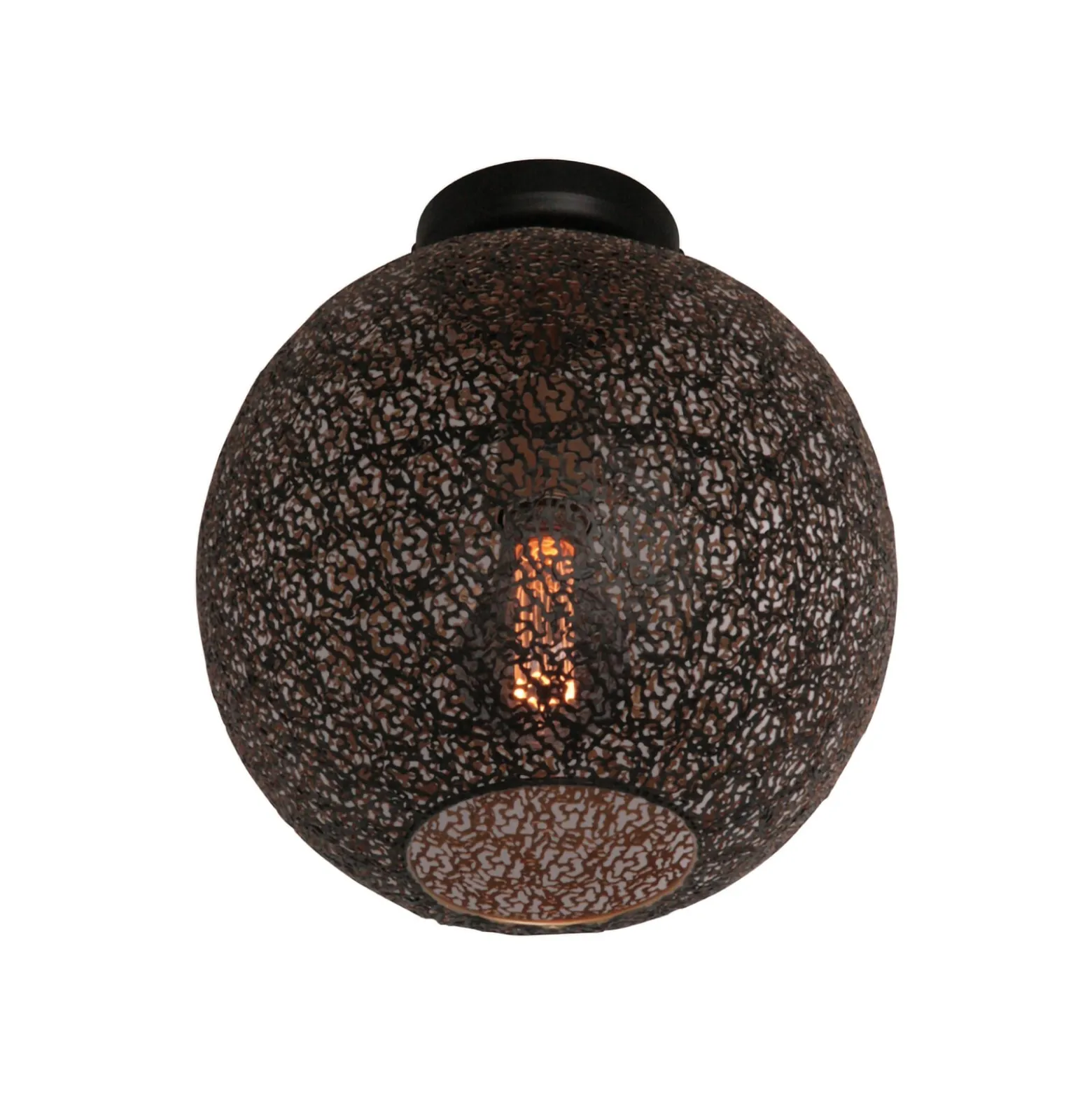 Deckenlampe Oronero, Ø 30 cm, schwarz/goldfarben, Metall