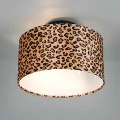 Deckenlampe Pardina, braun gescheckt/schwarz, Ø 30 cm Metall