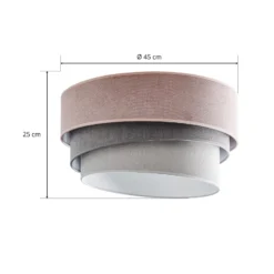 Deckenlampe Pastell Trio Ø 45cm pink/grau/hellgrau
