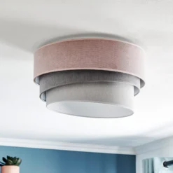Deckenlampe Pastell Trio Ø 45cm pink/grau/hellgrau