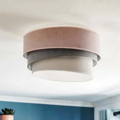 Deckenlampe Pastell Trio Ø 45cm pink/grau/hellgrau