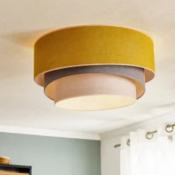 Deckenlampe Pastell Trio Ø 60cm senf/grau/hellgrau