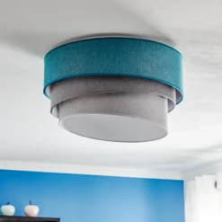 Deckenlampe Pastell Trio 45cm türkis/grau/hellgrau