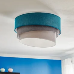 Deckenlampe Pastell Trio 45cm türkis/grau/hellgrau