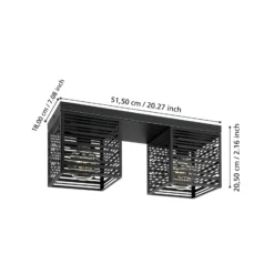 Deckenlampe Piedritas, zwei schwarze Quaderschirme