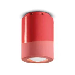 Deckenlampe PI, zylinderförmig, Ø 8,5 cm, rot
