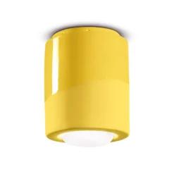 Deckenlampe PI, zylindrisch, Ø 12,5 cm gelb