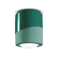Deckenlampe PI, zylindrisch, Ø 12,5 cm grün