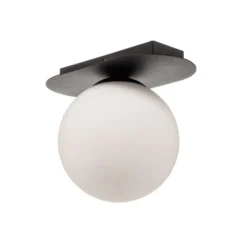 Deckenlampe Plaza, schwarz/opal, einflammig