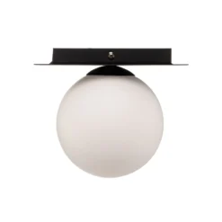 Deckenlampe Plaza, schwarz/opal, einflammig