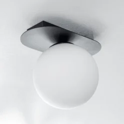 Deckenlampe Plaza, schwarz/opal, einflammig