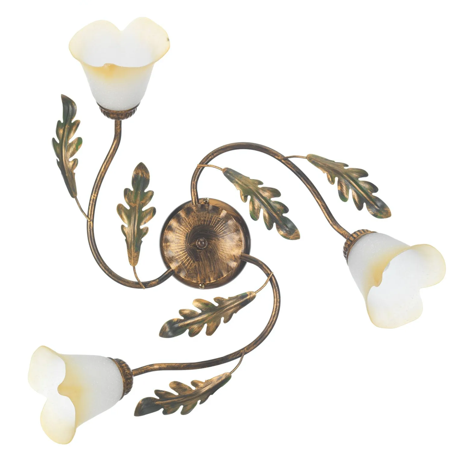 Deckenlampe Quercia 3-flammig creme/bronze/grün