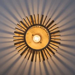 Deckenlampe Racoon aus Holz, dicke Streben, Ø 42cm