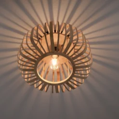 Deckenlampe Racoon aus Holz, dicke Streben, Ø 42cm