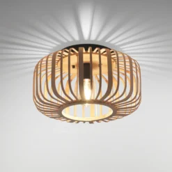 Deckenlampe Racoon aus Holz, dicke Streben, Ø 42cm